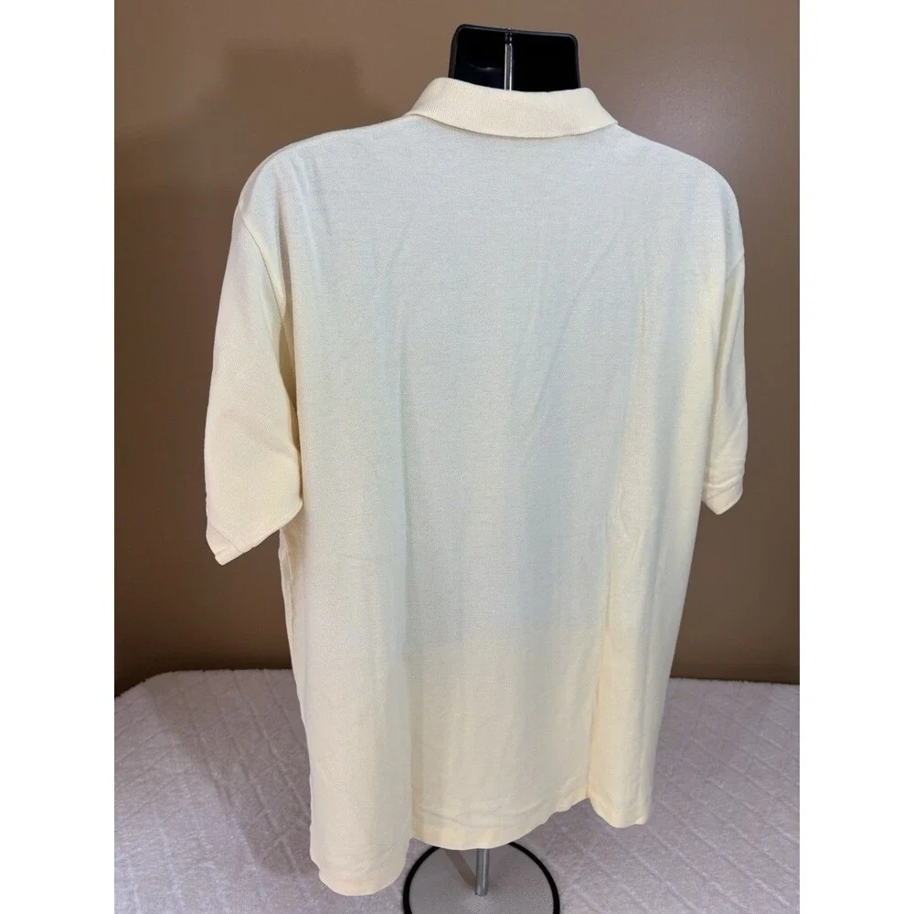 Vintage Ralph Lauren Embroidered Polo Shirt Light Yellow Mens Size Large